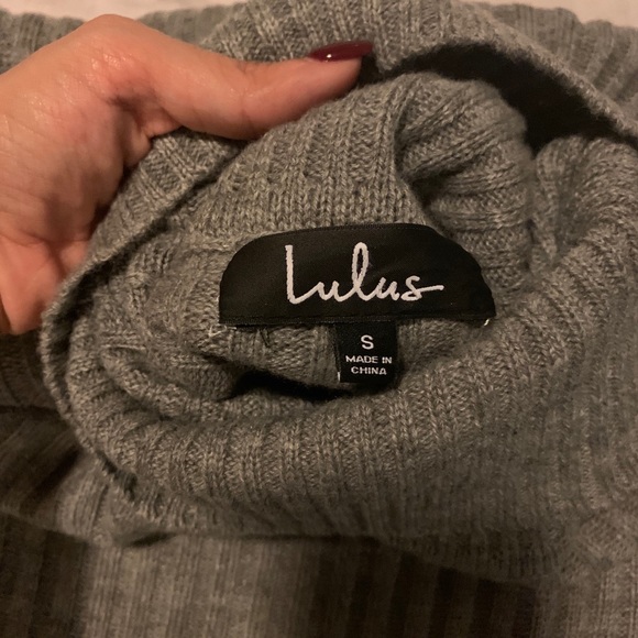 Lulus Grey Ribbed Sweater Dress Size Small - Picture 6 of 8